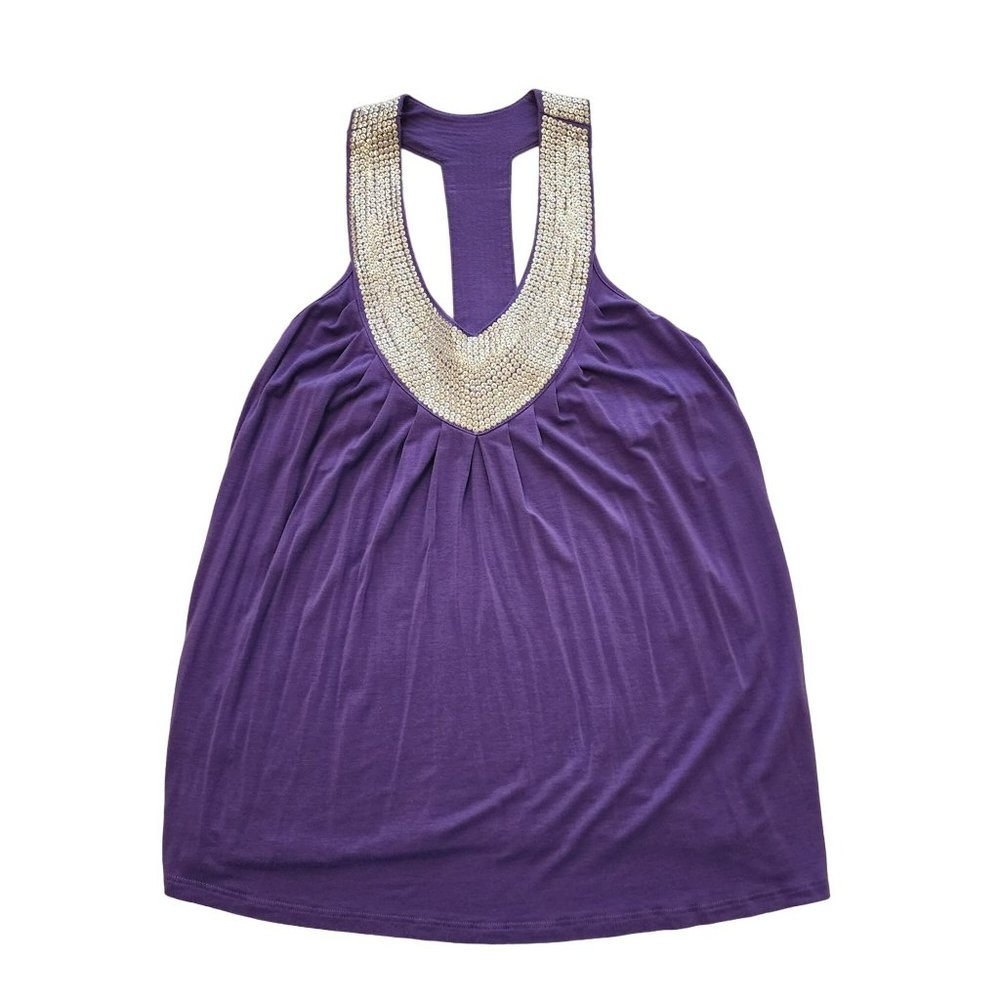 Rain Dark Lavender Purple Top with Silver accent